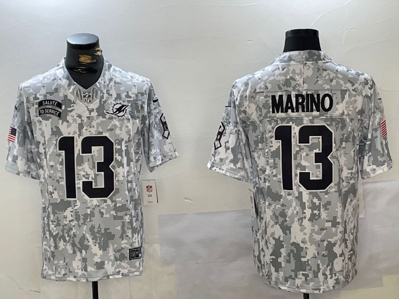 Men Miami Dolphins #13 Marino Nike Arctic Camo 2024 Salute to Service Limited NFL Jersey